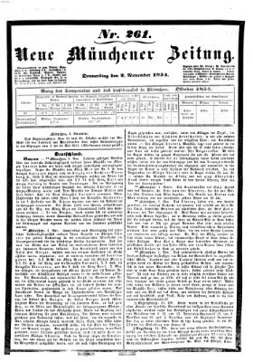 Neue Münchener Zeitung (Süddeutsche Presse) Donnerstag 2. November 1854