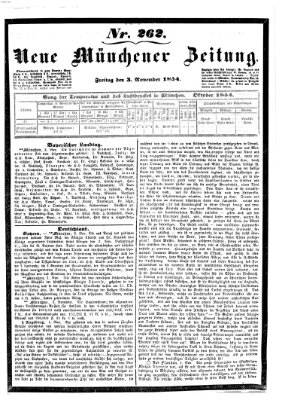 Neue Münchener Zeitung (Süddeutsche Presse) Freitag 3. November 1854