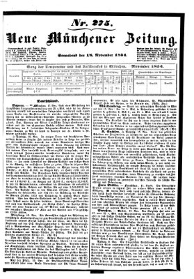 Neue Münchener Zeitung (Süddeutsche Presse) Samstag 18. November 1854