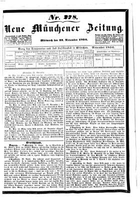 Neue Münchener Zeitung (Süddeutsche Presse) Mittwoch 22. November 1854