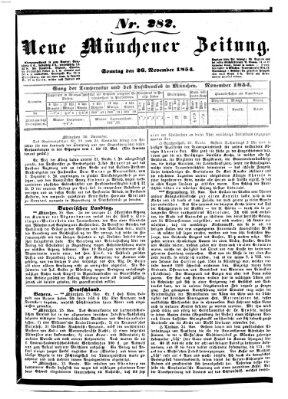 Neue Münchener Zeitung (Süddeutsche Presse) Sonntag 26. November 1854