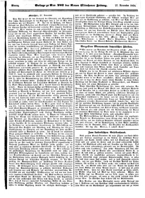 Neue Münchener Zeitung (Süddeutsche Presse) Montag 27. November 1854