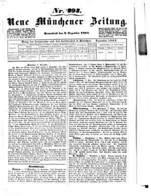 Neue Münchener Zeitung (Süddeutsche Presse) Samstag 9. Dezember 1854