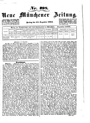 Neue Münchener Zeitung (Süddeutsche Presse) Freitag 15. Dezember 1854