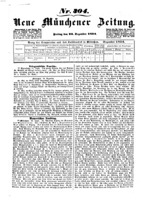 Neue Münchener Zeitung (Süddeutsche Presse) Freitag 22. Dezember 1854