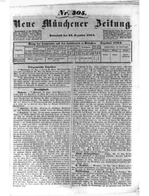 Neue Münchener Zeitung (Süddeutsche Presse) Samstag 23. Dezember 1854