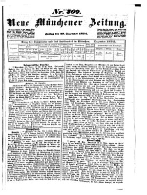 Neue Münchener Zeitung (Süddeutsche Presse) Freitag 29. Dezember 1854