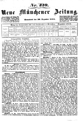 Neue Münchener Zeitung (Süddeutsche Presse) Samstag 30. Dezember 1854