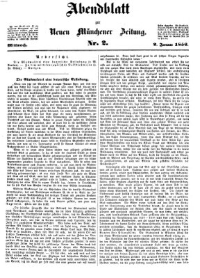 Neue Münchener Zeitung. Morgenblatt (Süddeutsche Presse) Mittwoch 2. Januar 1856