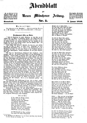 Neue Münchener Zeitung. Morgenblatt (Süddeutsche Presse) Samstag 5. Januar 1856