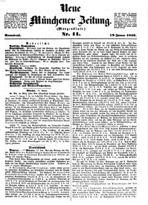 Neue Münchener Zeitung. Morgenblatt (Süddeutsche Presse) Samstag 12. Januar 1856