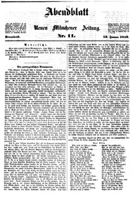 Neue Münchener Zeitung. Morgenblatt (Süddeutsche Presse) Samstag 12. Januar 1856