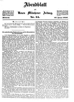 Neue Münchener Zeitung. Morgenblatt (Süddeutsche Presse) Mittwoch 16. Januar 1856