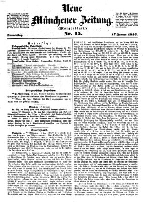 Neue Münchener Zeitung. Morgenblatt (Süddeutsche Presse) Donnerstag 17. Januar 1856