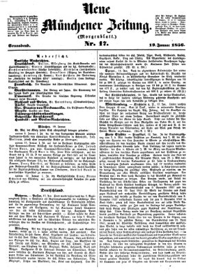 Neue Münchener Zeitung. Morgenblatt (Süddeutsche Presse) Samstag 19. Januar 1856