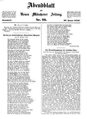 Neue Münchener Zeitung. Morgenblatt (Süddeutsche Presse) Samstag 26. Januar 1856