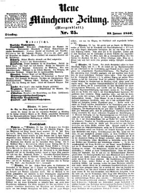 Neue Münchener Zeitung. Morgenblatt (Süddeutsche Presse) Dienstag 29. Januar 1856