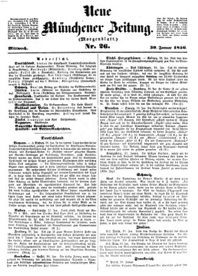 Neue Münchener Zeitung. Morgenblatt (Süddeutsche Presse) Mittwoch 30. Januar 1856