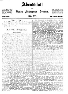 Neue Münchener Zeitung. Morgenblatt (Süddeutsche Presse) Donnerstag 31. Januar 1856