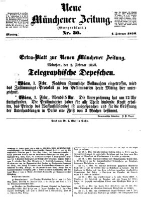 Neue Münchener Zeitung. Morgenblatt (Süddeutsche Presse) Montag 4. Februar 1856