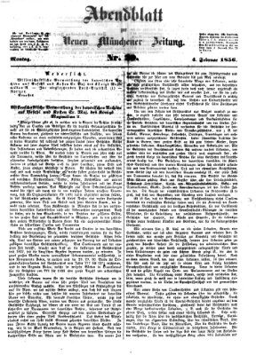 Neue Münchener Zeitung. Morgenblatt (Süddeutsche Presse) Montag 4. Februar 1856