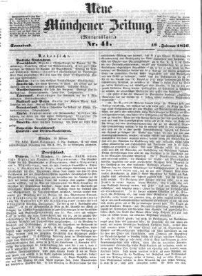 Neue Münchener Zeitung. Morgenblatt (Süddeutsche Presse) Samstag 16. Februar 1856