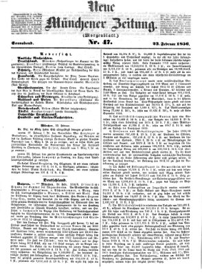 Neue Münchener Zeitung. Morgenblatt (Süddeutsche Presse) Samstag 23. Februar 1856