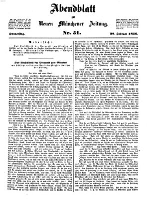 Neue Münchener Zeitung. Morgenblatt (Süddeutsche Presse) Donnerstag 28. Februar 1856