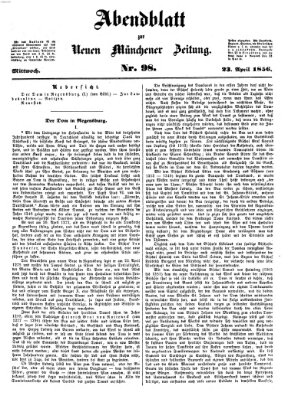 Neue Münchener Zeitung. Morgenblatt (Süddeutsche Presse) Mittwoch 23. April 1856