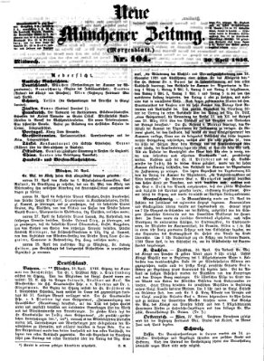 Neue Münchener Zeitung. Morgenblatt (Süddeutsche Presse) Mittwoch 30. April 1856