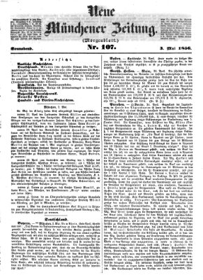 Neue Münchener Zeitung. Morgenblatt (Süddeutsche Presse) Samstag 3. Mai 1856