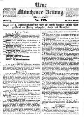 Neue Münchener Zeitung. Morgenblatt (Süddeutsche Presse) Mittwoch 21. Mai 1856