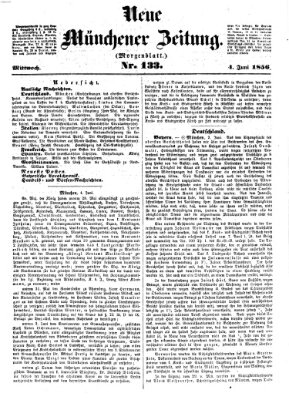 Neue Münchener Zeitung. Morgenblatt (Süddeutsche Presse) Mittwoch 4. Juni 1856