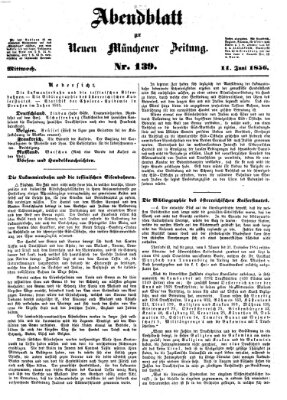 Neue Münchener Zeitung. Morgenblatt (Süddeutsche Presse) Mittwoch 11. Juni 1856