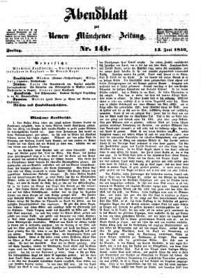 Neue Münchener Zeitung. Morgenblatt (Süddeutsche Presse) Freitag 13. Juni 1856