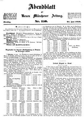 Neue Münchener Zeitung. Morgenblatt (Süddeutsche Presse) Dienstag 24. Juni 1856