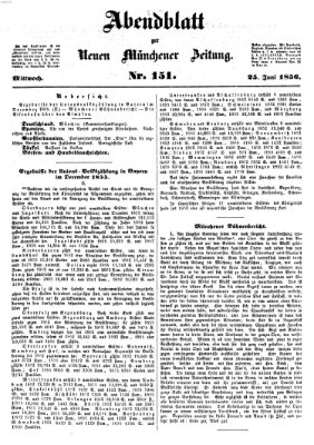 Neue Münchener Zeitung. Morgenblatt (Süddeutsche Presse) Mittwoch 25. Juni 1856