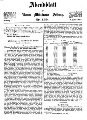 Neue Münchener Zeitung. Morgenblatt (Süddeutsche Presse) Montag 6. Juli 1857