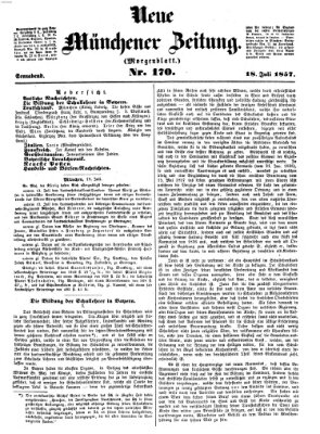 Neue Münchener Zeitung. Morgenblatt (Süddeutsche Presse) Samstag 18. Juli 1857