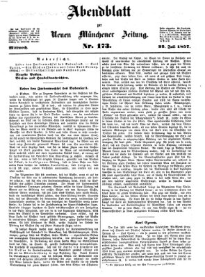 Neue Münchener Zeitung. Morgenblatt (Süddeutsche Presse) Mittwoch 22. Juli 1857