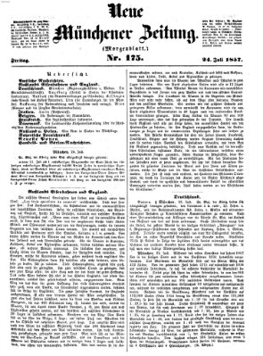 Neue Münchener Zeitung. Morgenblatt (Süddeutsche Presse) Freitag 24. Juli 1857