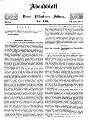 Neue Münchener Zeitung. Morgenblatt (Süddeutsche Presse) Freitag 24. Juli 1857