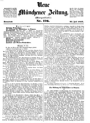 Neue Münchener Zeitung. Morgenblatt (Süddeutsche Presse) Samstag 25. Juli 1857