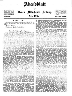 Neue Münchener Zeitung. Morgenblatt (Süddeutsche Presse) Samstag 25. Juli 1857