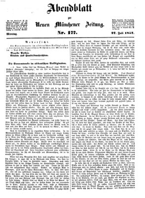 Neue Münchener Zeitung. Morgenblatt (Süddeutsche Presse) Montag 27. Juli 1857