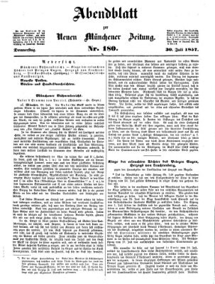 Neue Münchener Zeitung. Morgenblatt (Süddeutsche Presse) Donnerstag 30. Juli 1857