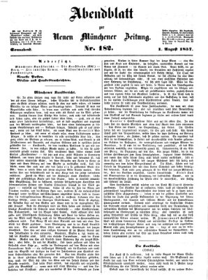 Neue Münchener Zeitung. Morgenblatt (Süddeutsche Presse) Samstag 1. August 1857