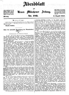 Neue Münchener Zeitung. Morgenblatt (Süddeutsche Presse) Montag 3. August 1857