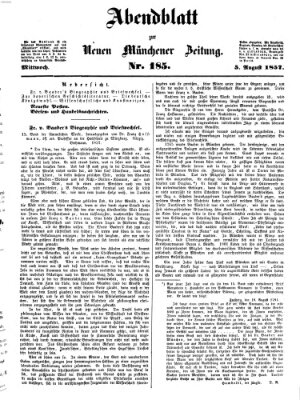 Neue Münchener Zeitung. Morgenblatt (Süddeutsche Presse) Mittwoch 5. August 1857