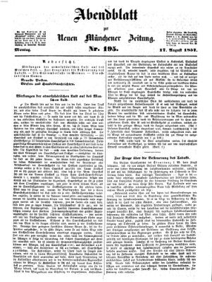 Neue Münchener Zeitung. Morgenblatt (Süddeutsche Presse) Montag 17. August 1857